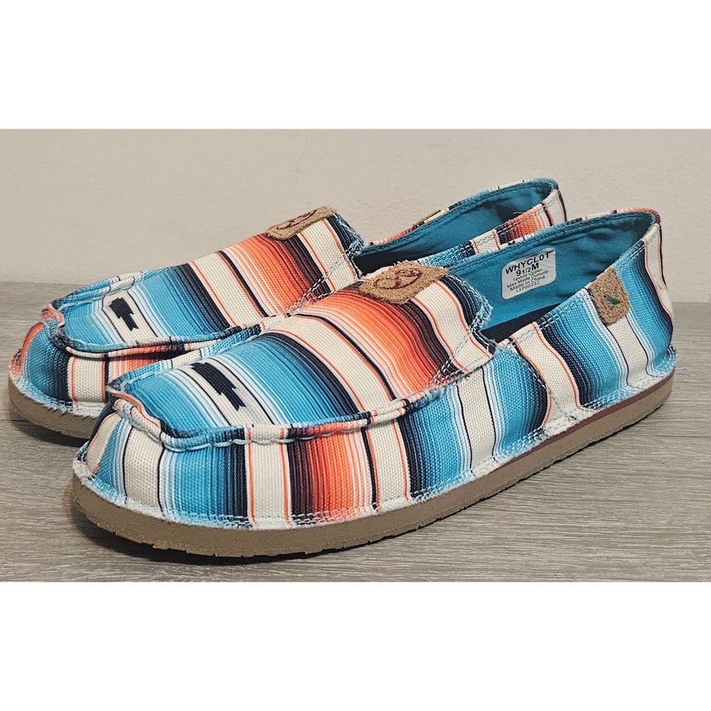 Twisted X Hooey Slip On Moc Toe Shoes Sunset Serape WHYCL01 Womens Size 9.5 M‎